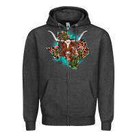 Charcoal Heather texas longhorn texas map Zipper Hoodie - JahusDesignShop