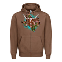 Chestnut texas longhorn texas map Zipper Hoodie - JahusDesignShop