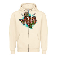 Sandshell texas longhorn texas map Zipper Hoodie - JahusDesignShop