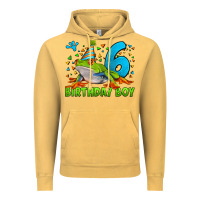 Vintage Mustard birthday boy frog age 6 Vintage Hoodie - LillyAllenDesigns