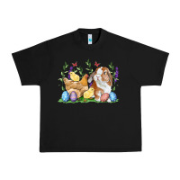Black Easter bunny and chicks with floral Urban Heavy Tee - RanaPortraitStore