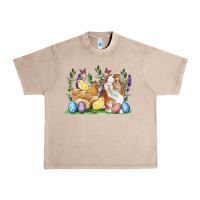 French Oak Easter bunny and chicks with floral Urban Heavy Tee - RanaPortraitStore