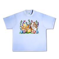 Grape Ice Easter bunny and chicks with floral Urban Heavy Tee - RanaPortraitStore