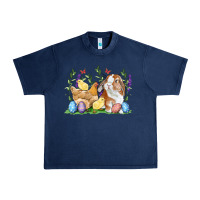 Easter Bunny And Chicks With Floral Urban Heavy Tee | Teevron