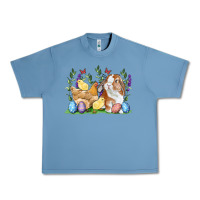 Pebble Blue Easter bunny and chicks with floral Urban Heavy Tee - RanaPortraitStore
