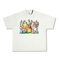 Pistachio Easter bunny and chicks with floral Urban Heavy Tee - RanaPortraitStore