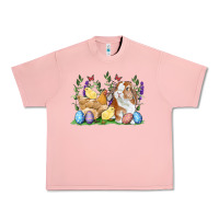 Salmon Easter bunny and chicks with floral Urban Heavy Tee - RanaPortraitStore