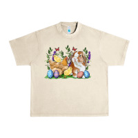 Sandshell Easter bunny and chicks with floral Urban Heavy Tee - RanaPortraitStore