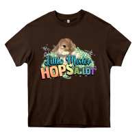 Chocolate Brown Little mister hops a lot Easter day Heavy Core Tee - HowdyJamesFarm