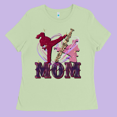 Taekwondo Mom Mother's Day Ladies Tee Designed By Fadigitalartstudio