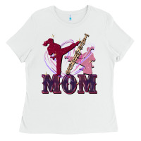 White Taekwondo mom Mother's Day Ladies Tee - FaDigitalArtStudio