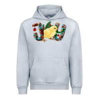 Heather Grey Christmas Joy With Chick Urban Hoodie - RanaPortraitStore