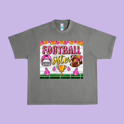 Football Sister Tumbler Urban Heavy Tee Designed By Bundleandbundleshop
