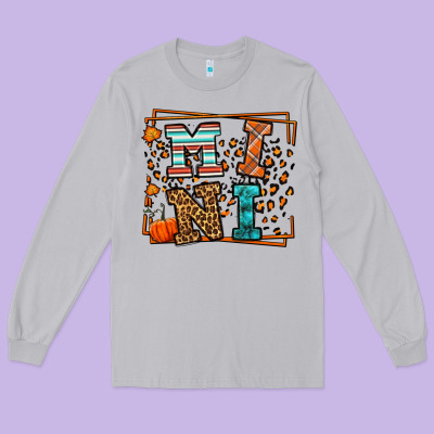 Fall Autumn Leopard Mini Long Sleeve Tee Designed By Lillyallendesigns
