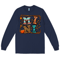Navy Fall Autumn Leopard Mini Long Sleeve Tee - LillyAllenDesigns