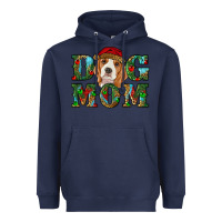 Navy Christmas Beagle Dog Mom Heavyweight Hoodie - RanaPortraitStore