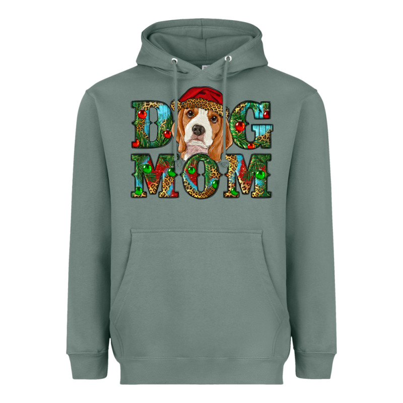 Christmas Beagle Dog Mom Heavyweight Hoodie by RanaPortraitStore | Teevron