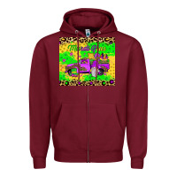 Burgundy mardi gras gnome truck Zipper Hoodie - JahusDesignShop