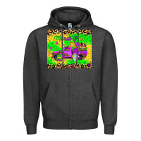 Charcoal Heather mardi gras gnome truck Zipper Hoodie - JahusDesignShop
