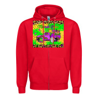 Red mardi gras gnome truck Zipper Hoodie - JahusDesignShop