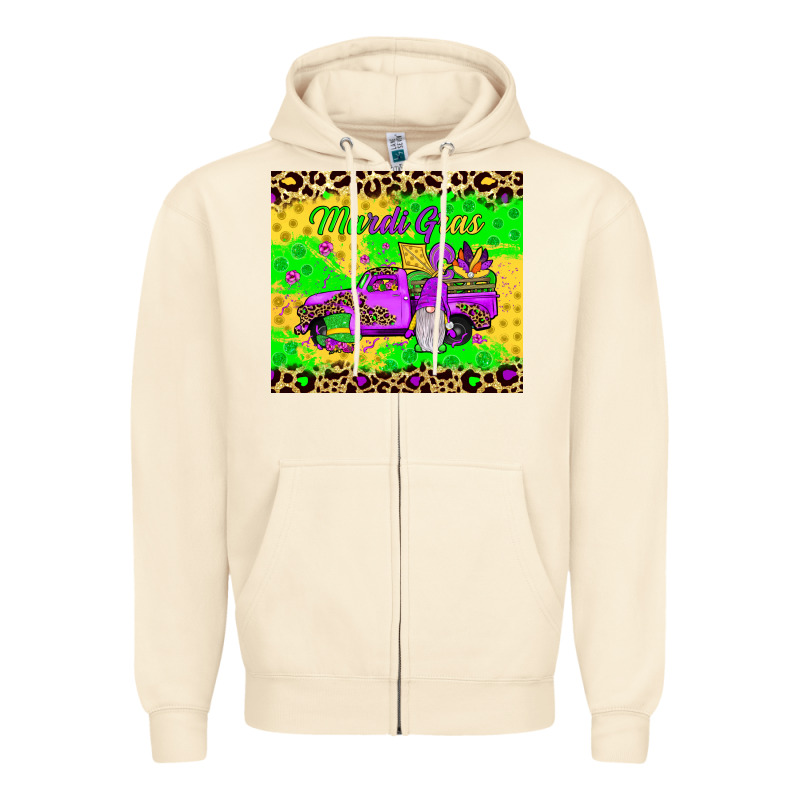 Mardi Gras Gnome Truck Zipper Hoodie by JahusDesignShop | Teevron
