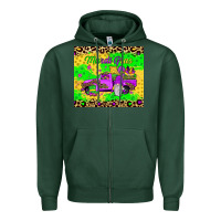 Sports Green mardi gras gnome truck Zipper Hoodie - JahusDesignShop