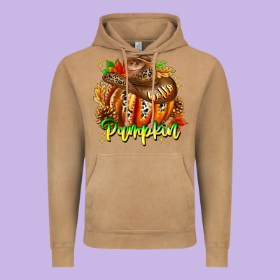 Hello Pumpkin Vintage Hoodie Designed By Cowhidedigitalart