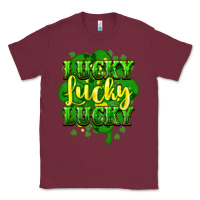 Burgundy lucky lucky lucky clover St. Patrick's Classic Tee - HowdyJamesFarm