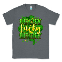 Charcoal Heather lucky lucky lucky clover St. Patrick's Classic Tee - HowdyJamesFarm