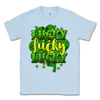 Dusty Blue lucky lucky lucky clover St. Patrick's Classic Tee - HowdyJamesFarm