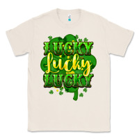 Natural lucky lucky lucky clover St. Patrick's Classic Tee - HowdyJamesFarm