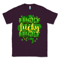 Plum lucky lucky lucky clover St. Patrick's Classic Tee - HowdyJamesFarm
