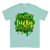 Seafoam lucky lucky lucky clover St. Patrick's Classic Tee - HowdyJamesFarm
