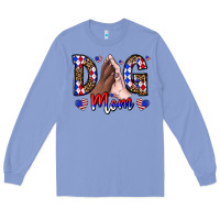 Colony Blue America Dog Mama Long Sleeve Tee - CowhideDigitalArt