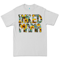 Dove Grey Inked Mama Flowers Premium Tee - CowCowDesign