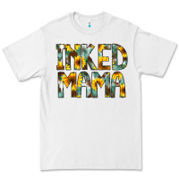 White Inked Mama Flowers Premium Tee - CowCowDesign
