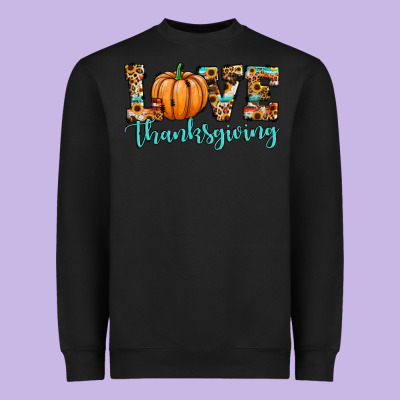Love Thanksgiving Pumpkin Heavyweight Sweatshirt Designed By Jahusdesignshop