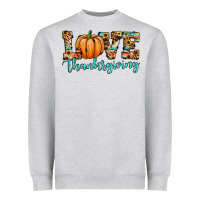 Heather Grey love thanksgiving pumpkin Heavyweight Sweatshirt - JahusDesignShop