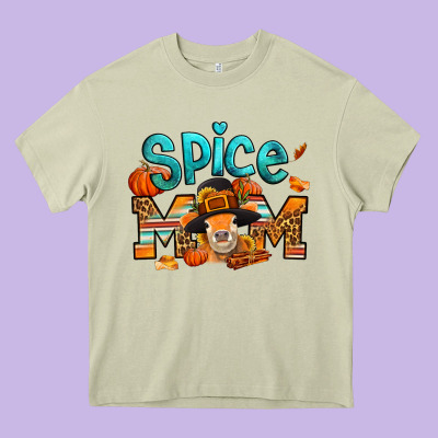 Thanksgiving Spice Mom Pilgrim Cow Heavy Core Tee Designed By Jasminsmagicworld