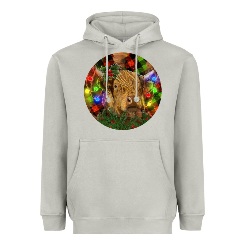 Brown Cow Christmas Heavyweight Hoodie by RanaPortraitStore | Teevron