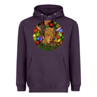 Plum Brown Cow Christmas Heavyweight Hoodie - RanaPortraitStore
