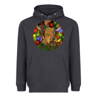 Smoke Brown Cow Christmas Heavyweight Hoodie - RanaPortraitStore