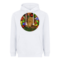White Brown Cow Christmas Heavyweight Hoodie - RanaPortraitStore