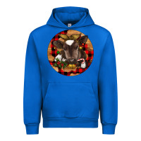 Cobalt Christmas Baby Cow Urban Hoodie - RanaPortraitStore