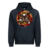 Navy Christmas Baby Cow Urban Hoodie - RanaPortraitStore