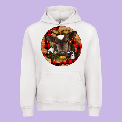 Christmas Baby Cow Urban Hoodie Designed By Ranaportraitstore