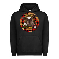 Pigment Black Christmas Baby Cow Urban Hoodie - RanaPortraitStore