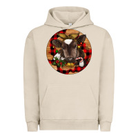 Pigment French Oak Christmas Baby Cow Urban Hoodie - RanaPortraitStore