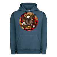 Pigment Midnight Navy Christmas Baby Cow Urban Hoodie - RanaPortraitStore