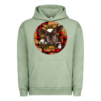 Pigment Oil Green Christmas Baby Cow Urban Hoodie - RanaPortraitStore